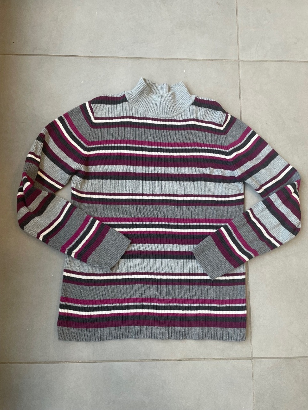 Karen Scott Turtleneck Knitted Sweater Stripes Size M Women’s